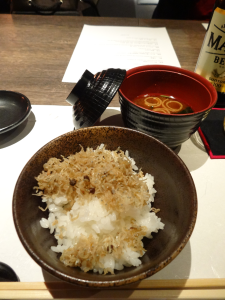 Riz gant pebr Japan, pesked bihan (!) ha soubenn miso
