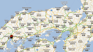 Ouzhpenn 310km a zo etre Kyōto ha Hiroshima